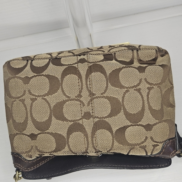 Coach Signature Sufflette Cloth Mini Bag Brown,Y2K Vintage, Rare 